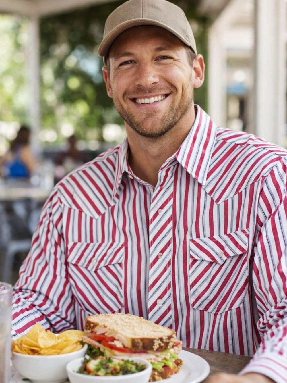 Wrangler Western Shirt Pearl Snap Buttons Red and White Striped Cowboy Shirt XL